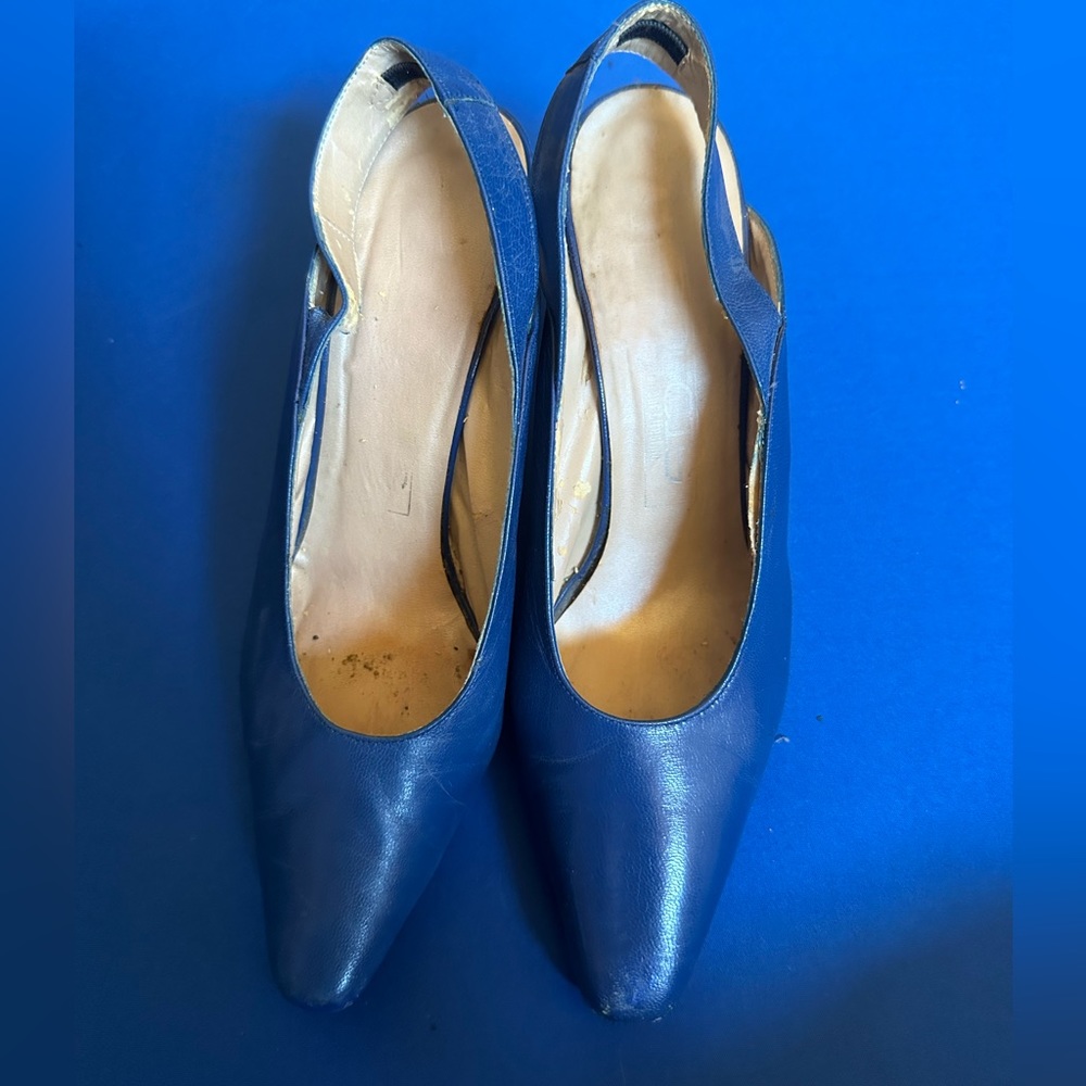 Dolcis cobalt blue vintage, slingback heels Size 8M